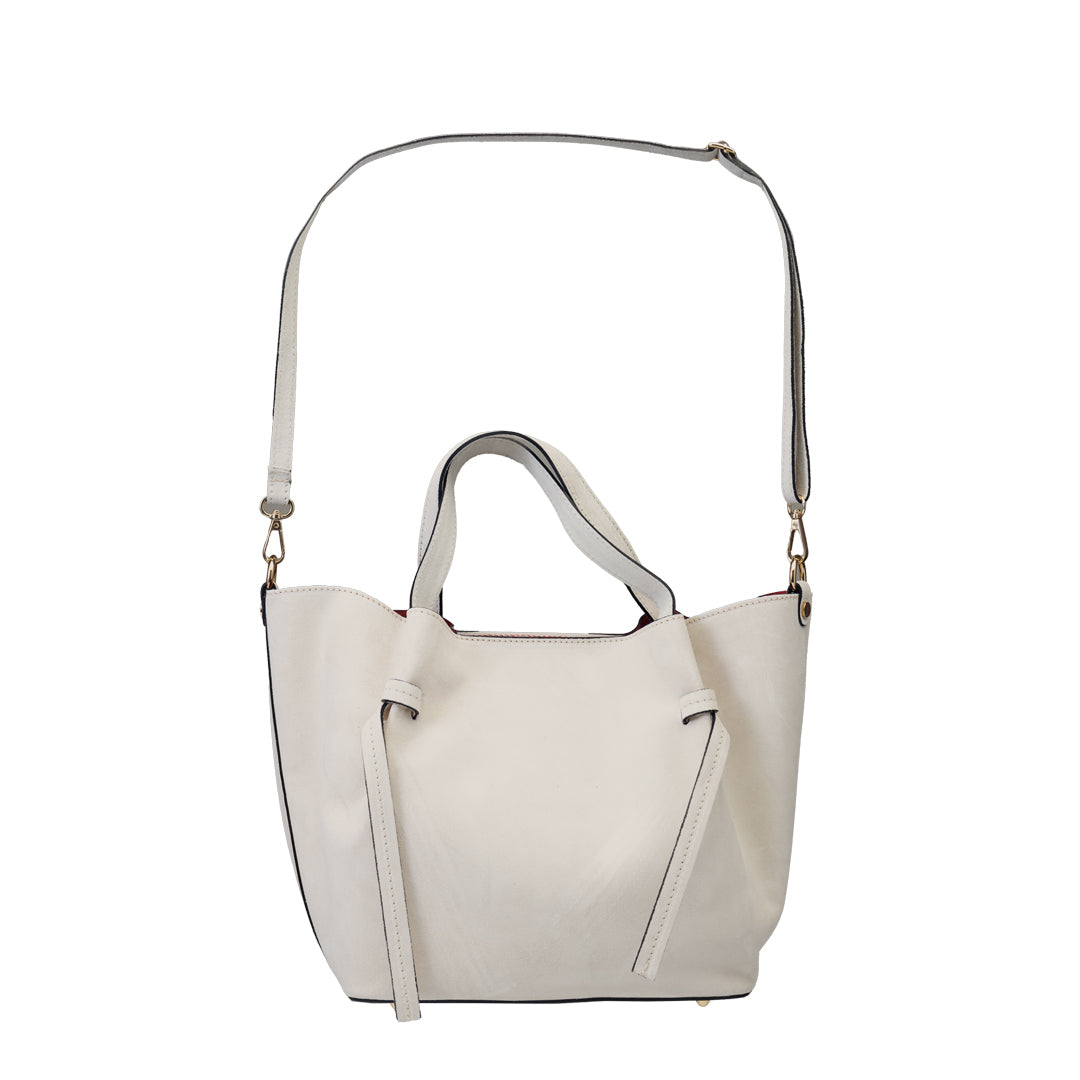 Geanta dama din piele intoarsa naturala bej Loretta