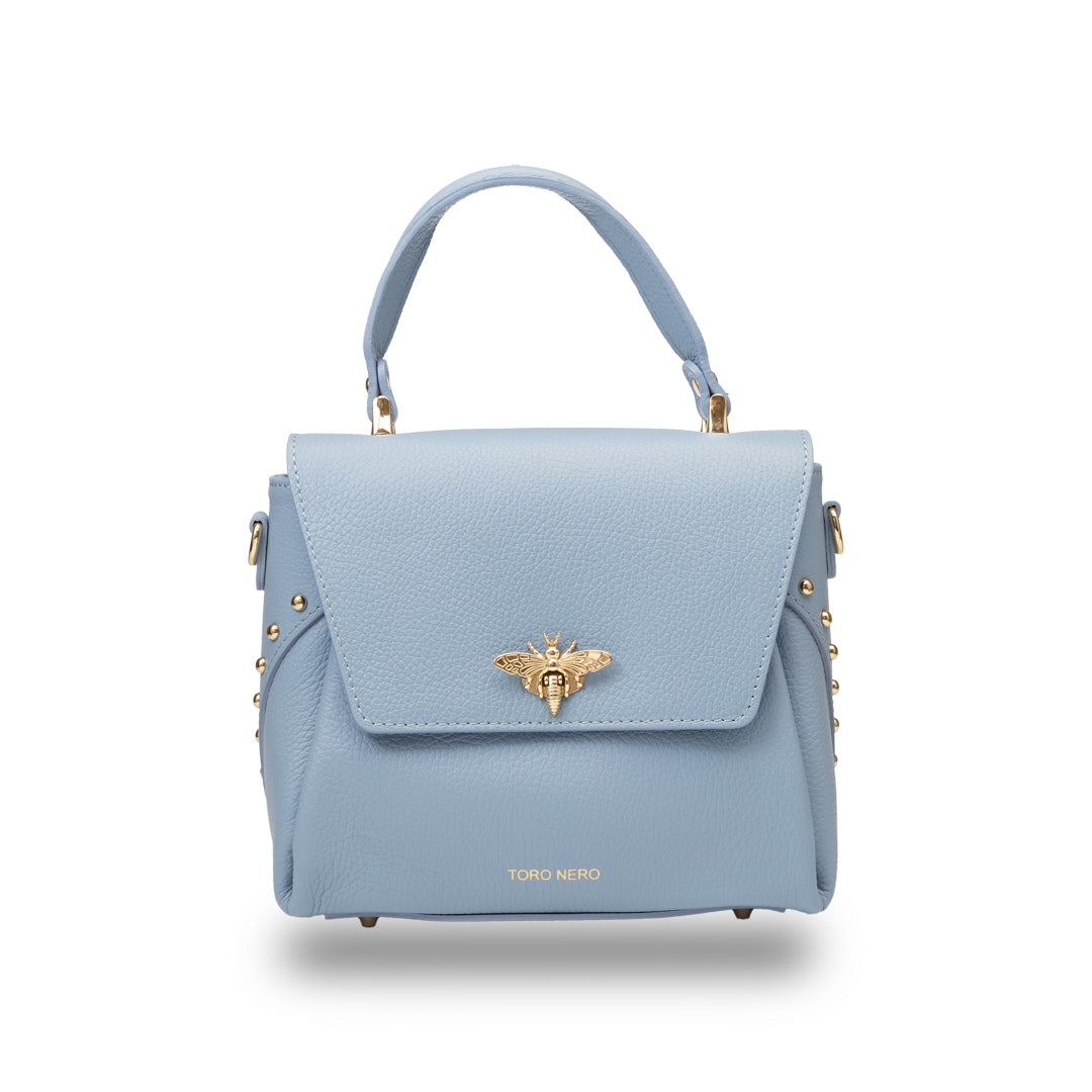 Geanta dama din piele naturala baby blue Olivia
