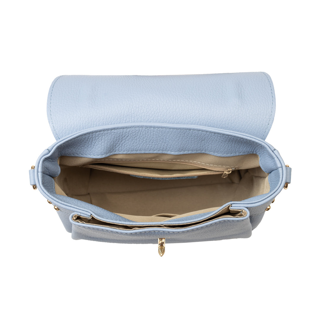 Geanta dama din piele naturala baby blue Olivia