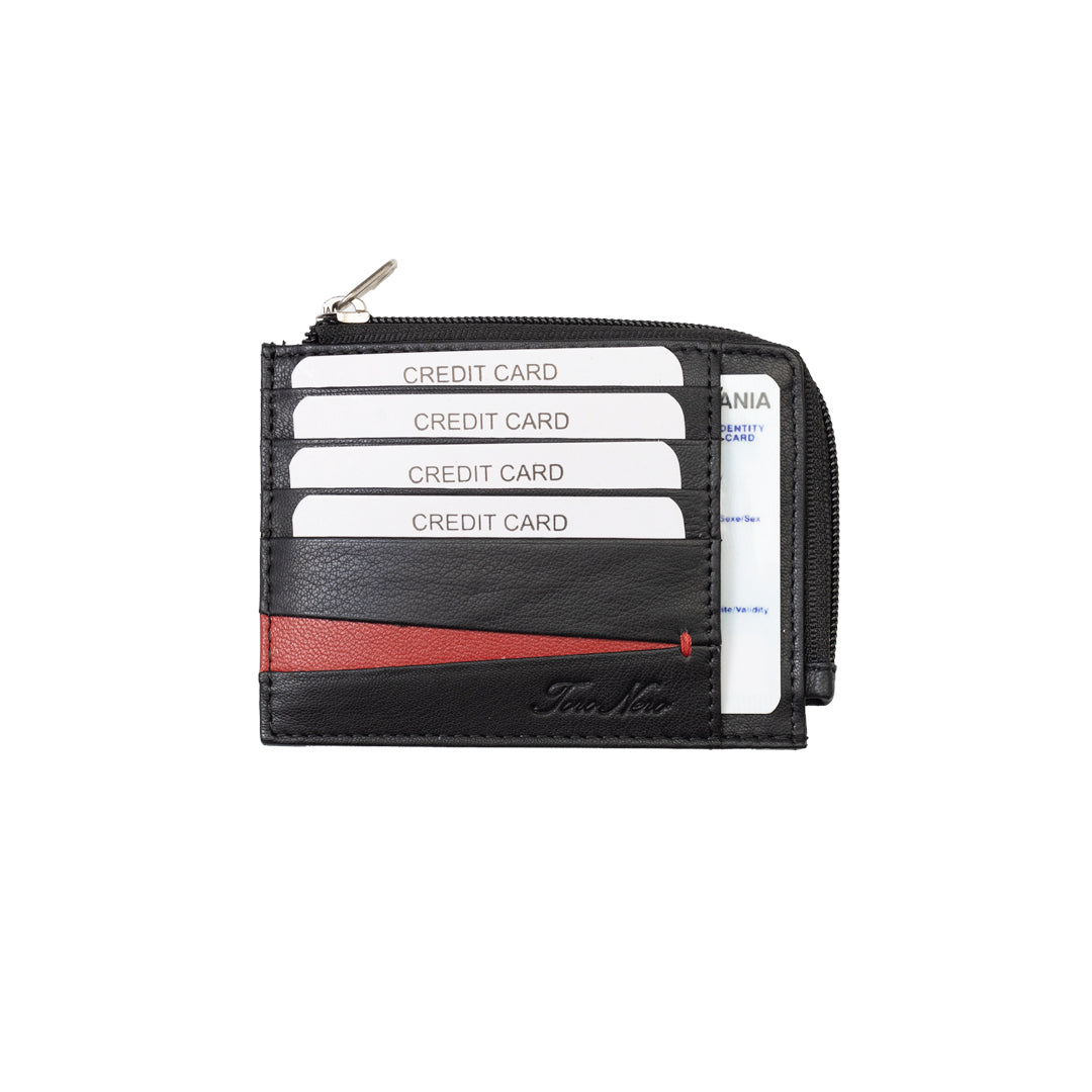 Port-card barbati din piele naturala negru Ruffi