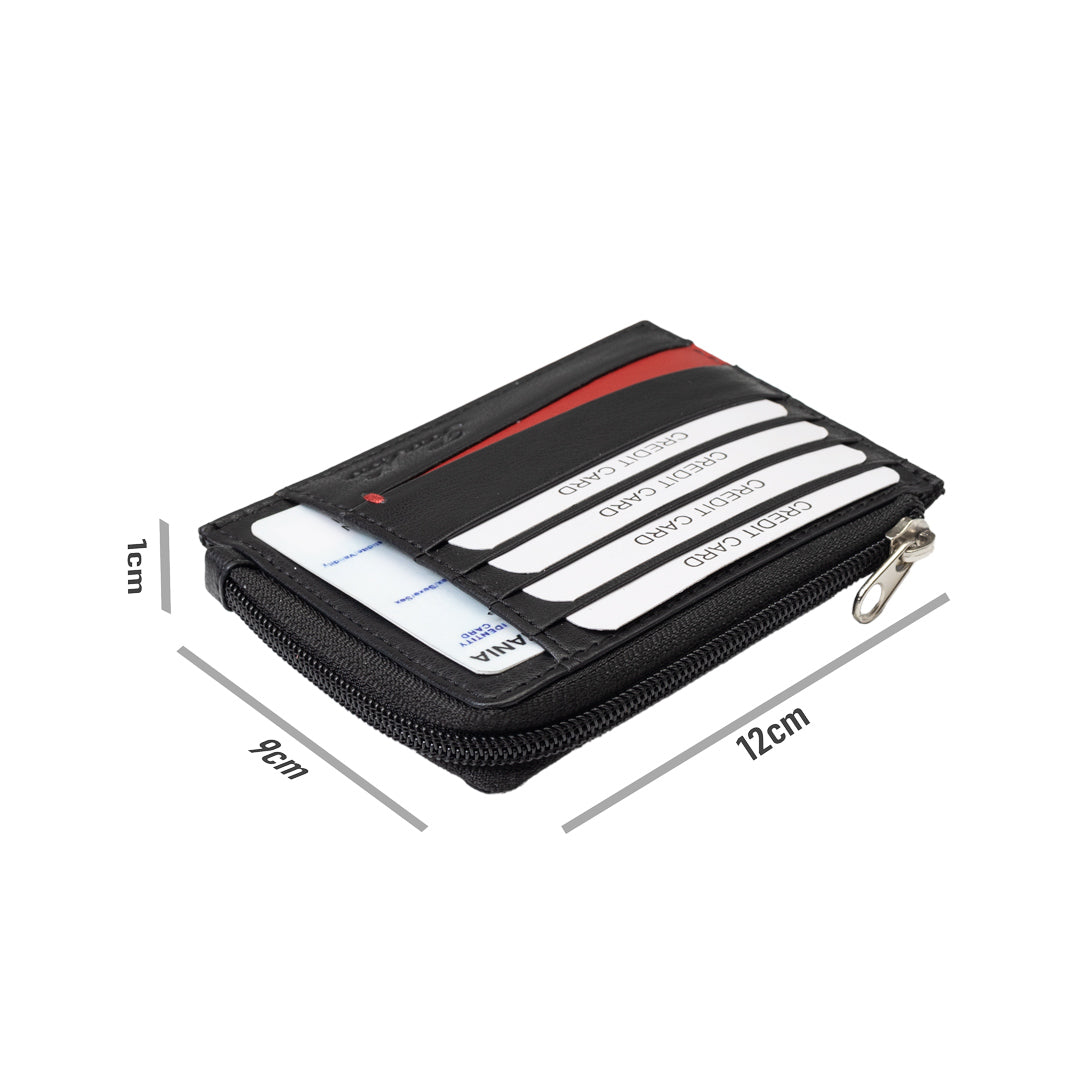 Port-card barbati din piele naturala negru Ruffi