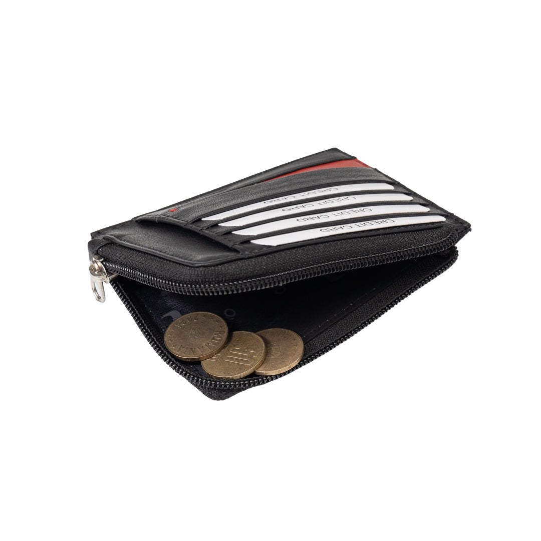 Port-card barbati din piele naturala negru Ruffi