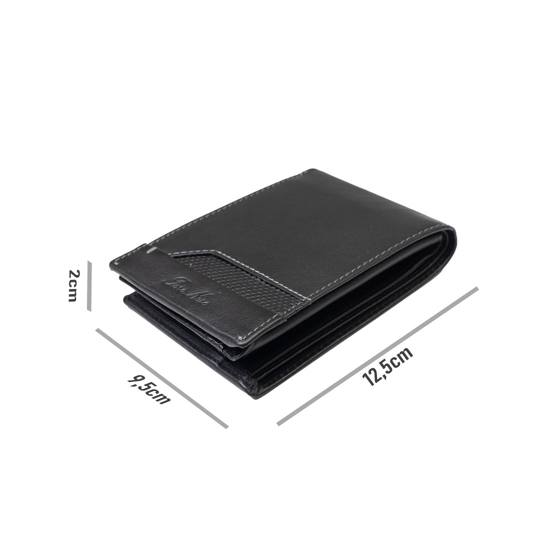 Portofel barbati din piele naturala negru-line Vox,protectie RFID