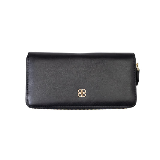 Women's wallet made of black genuine leather - Arya detail