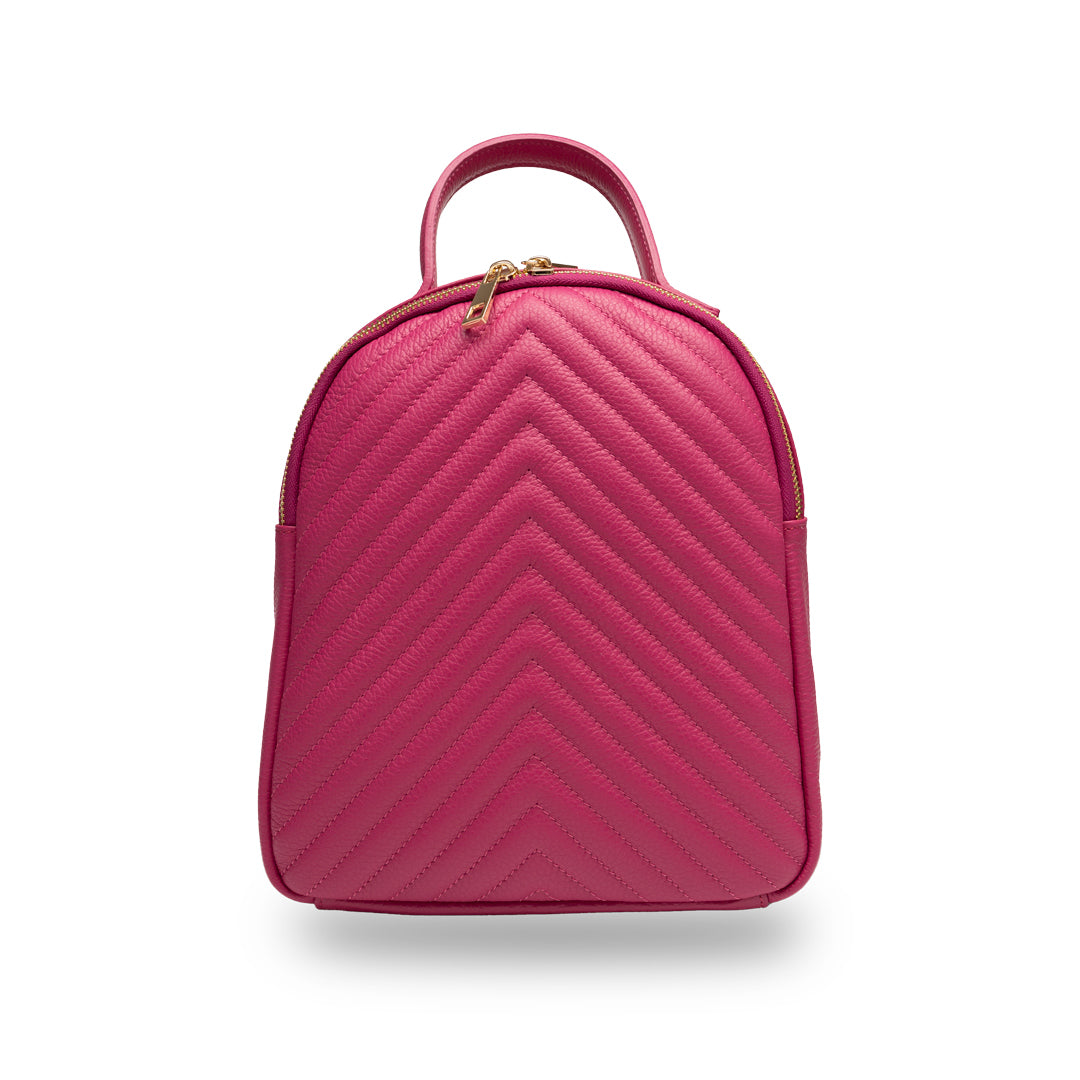 Rucsac damă din piele naturala fucsia Ruxi