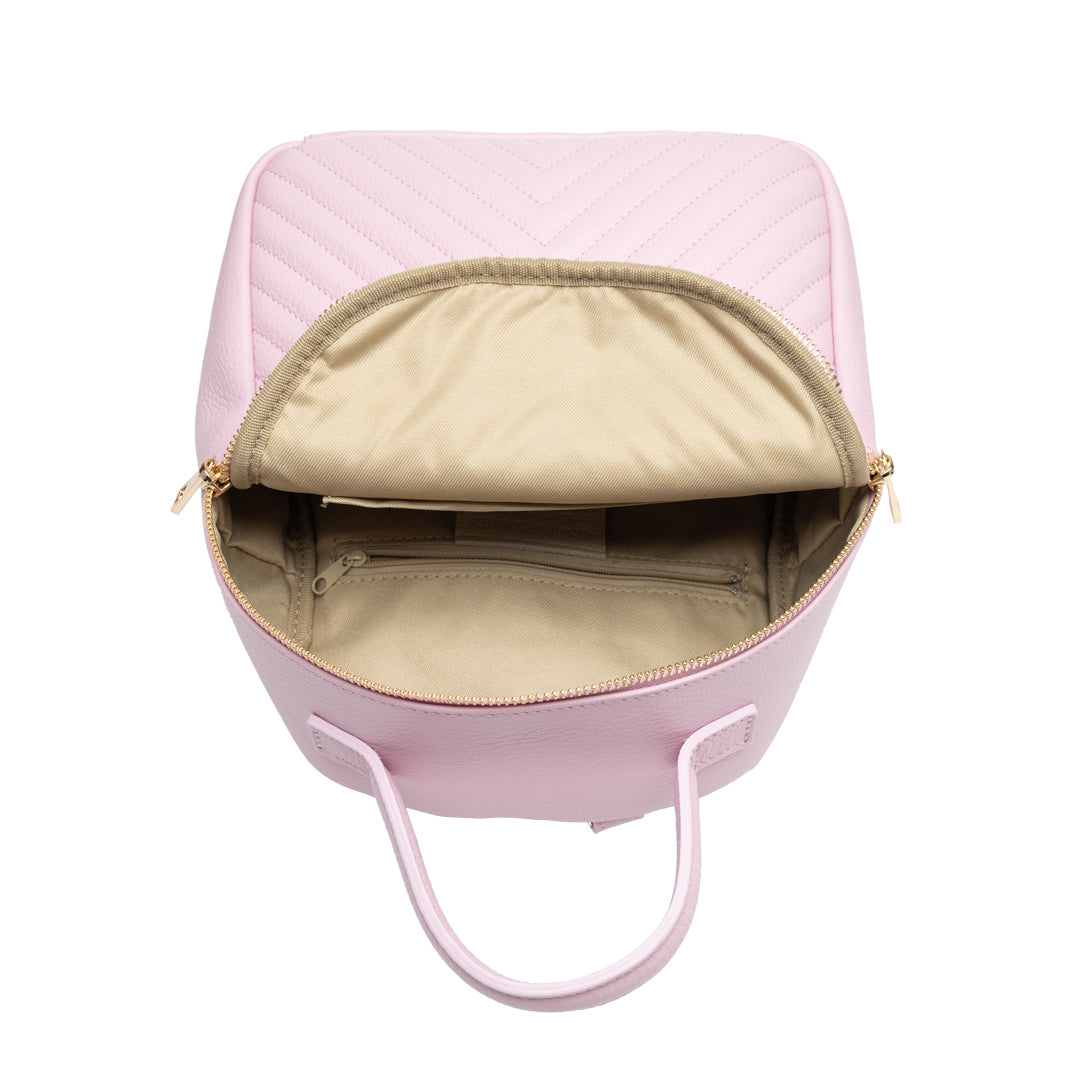 Rucsac damă din piele naturala roz deschis Ruxi