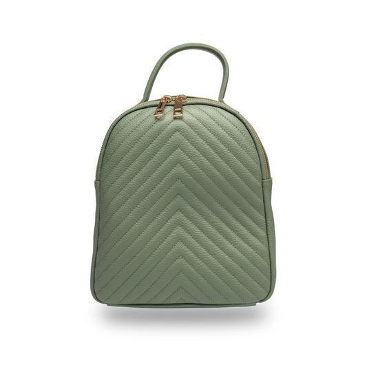 Rucsac damă din piele naturala verde salvie Ruxi