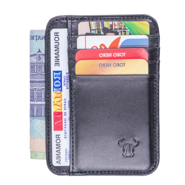 port-card barbati piele naturala negru Open Wallet2
