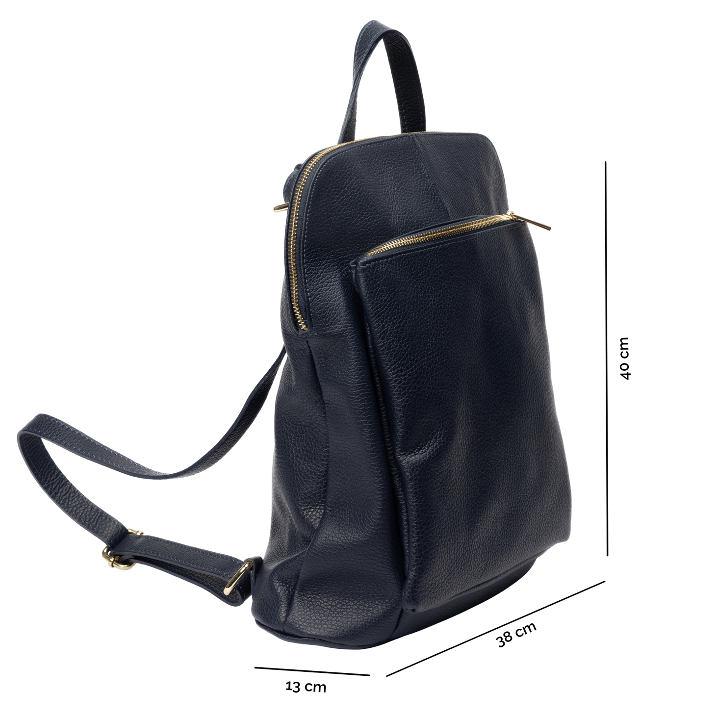 Rucsac damă din piele naturala bleumarin Duality - imagine 8