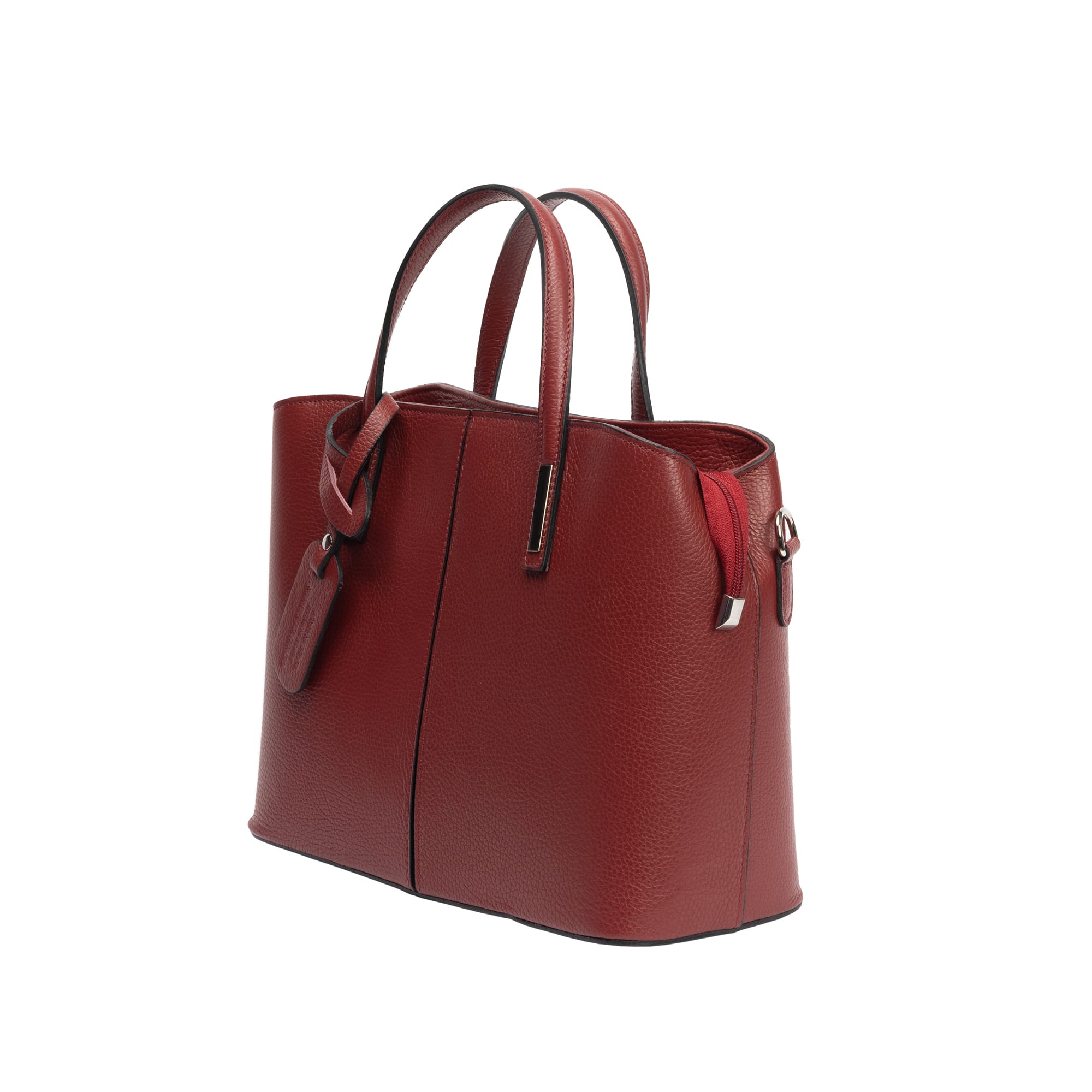 Geantă damă din piele naturala bordo Mara - imagine 3