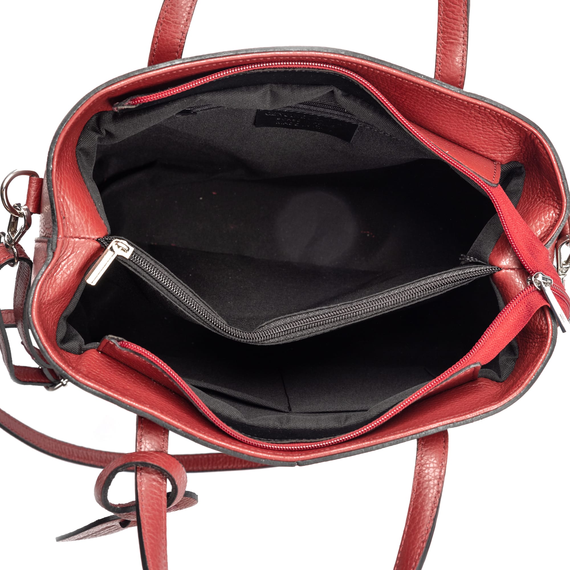 Geantă damă din piele naturala bordo Mara - imagine 6