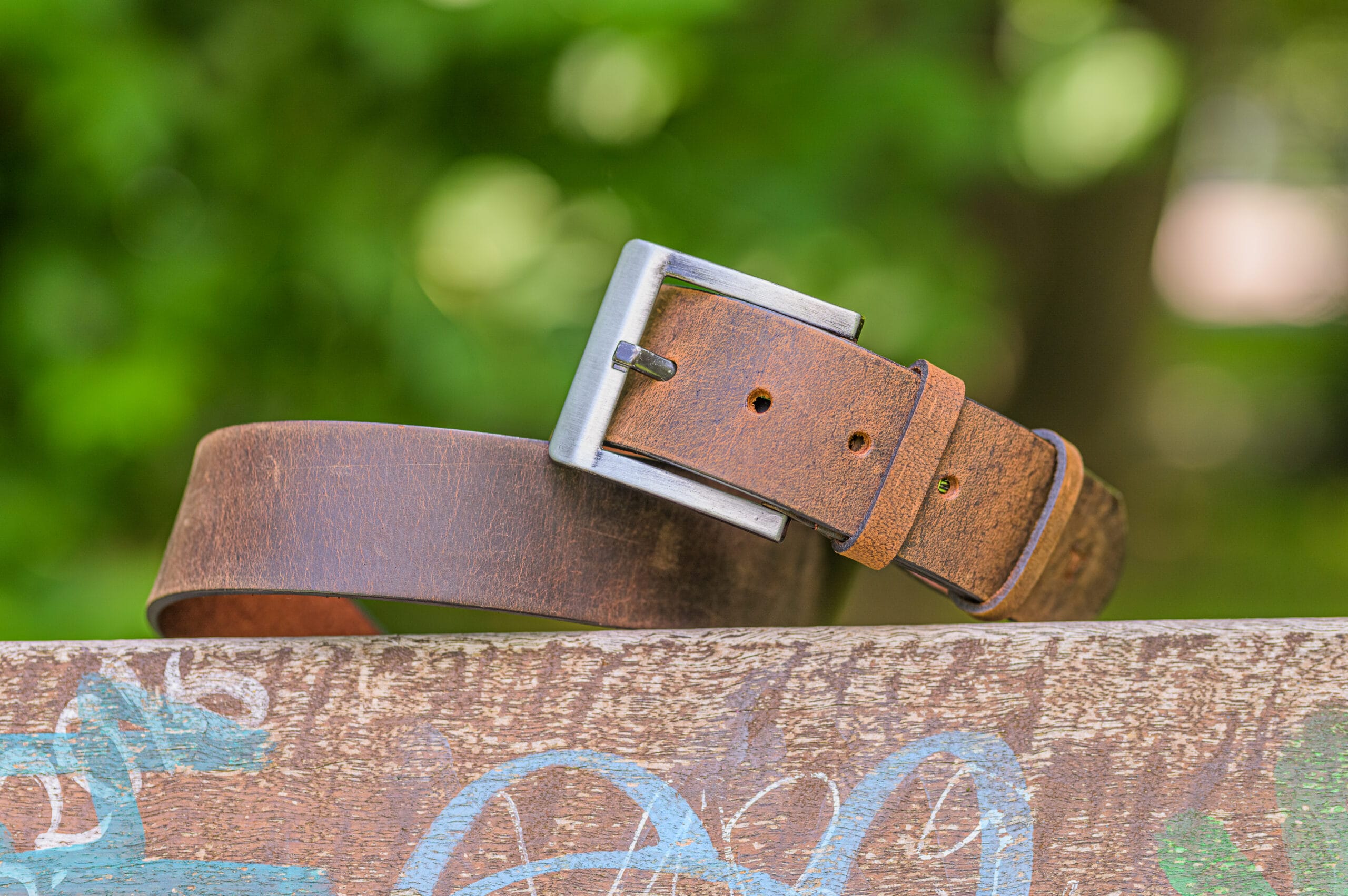 Curea barbati din piele naturala maro Industrial XXL - imagine 8