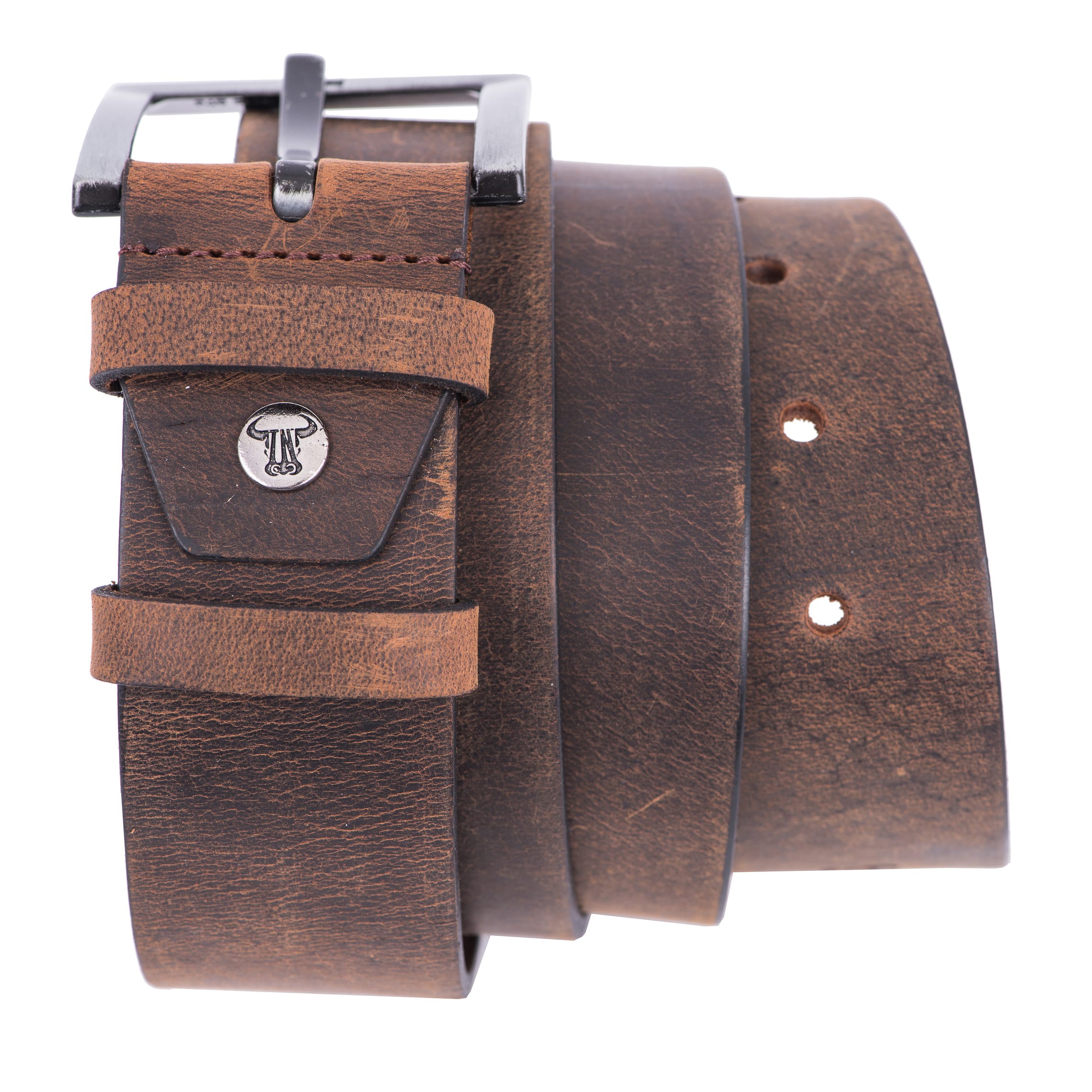 Curea barbati din piele naturala maro Industrial XXL - imagine 6