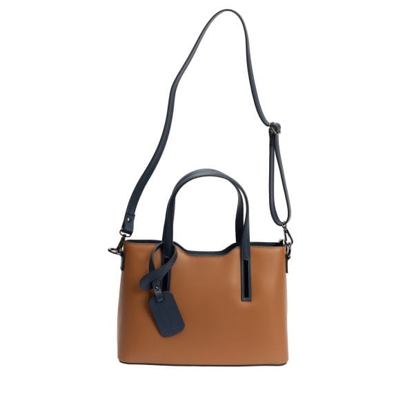 Geantă damă din piele naturala maro deschis Design Lover medium - imagine 2