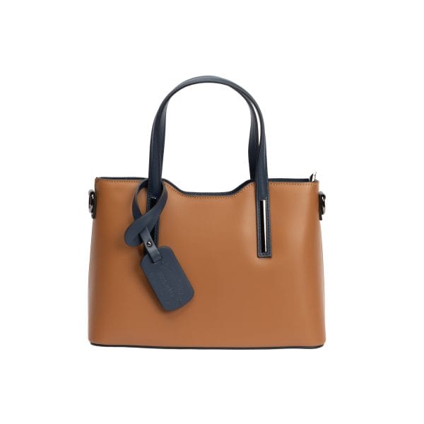 Geantă damă din piele naturala maro deschis Design Lover medium
