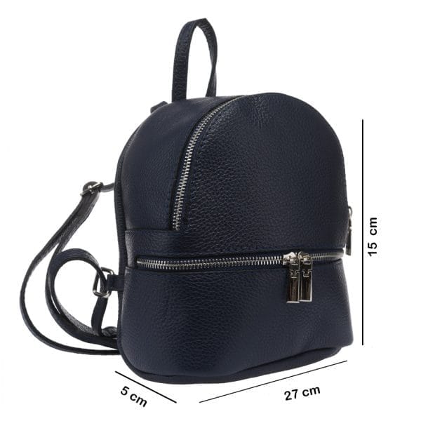 Rucsac damă din piele naturala bleumarin Teen Spirit - imagine 5