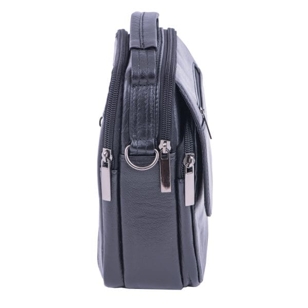 Geanta barbati din piele naturala neagra Hand Carrier - imagine 4
