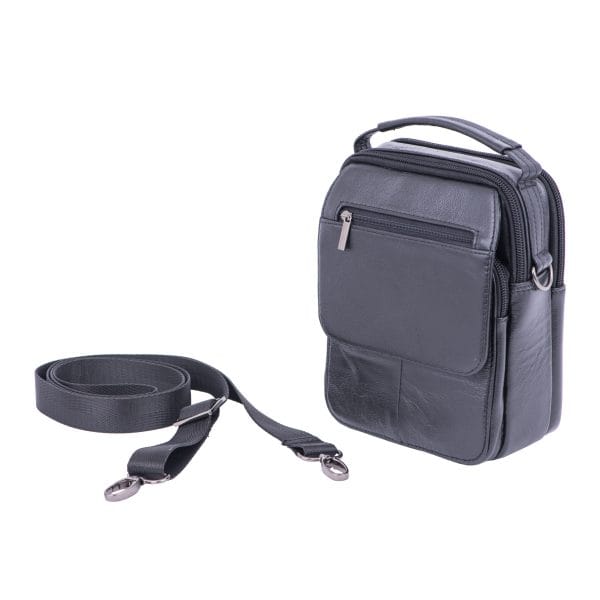 Geanta barbati din piele naturala neagra Hand Carrier - imagine 6