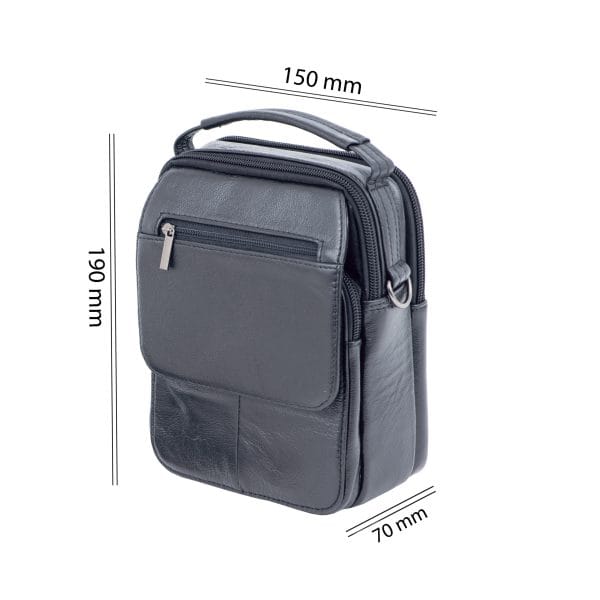 Geanta barbati din piele naturala neagra Hand Carrier - imagine 2
