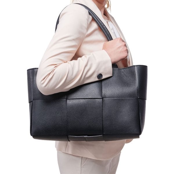 Geantă damă din piele naturala neagra Nadine - imagine 6
