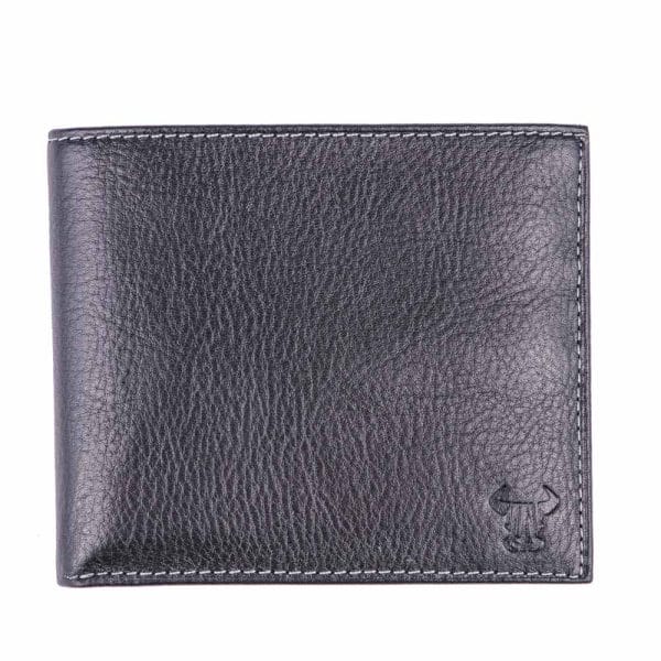 Portofel barbati din piele naturala negru-maro Brown Out