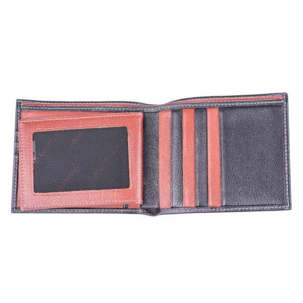 Portofel barbati din piele naturala negru-maro Brown Out - imagine 5