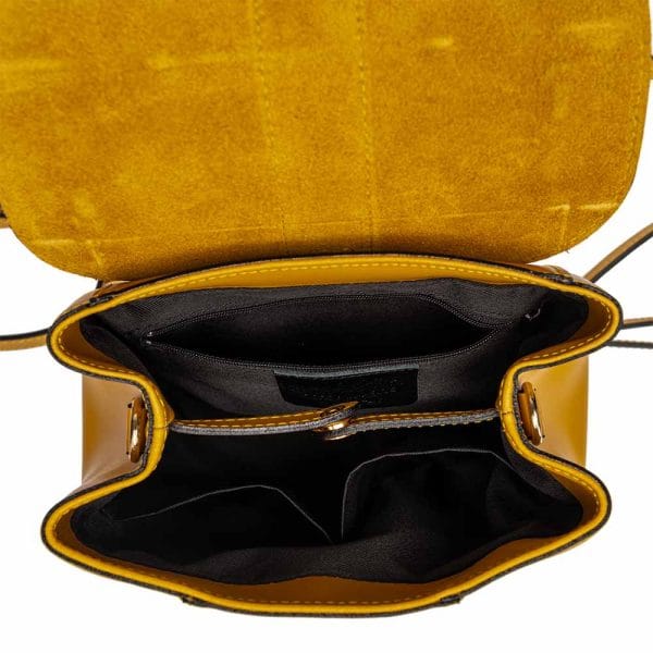 Rucsac damă din piele naturala mustar Brizo - imagine 3