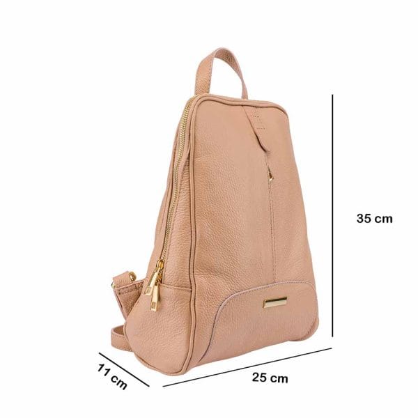 Rucsac damă din piele naturala roz pal Maja - imagine 4