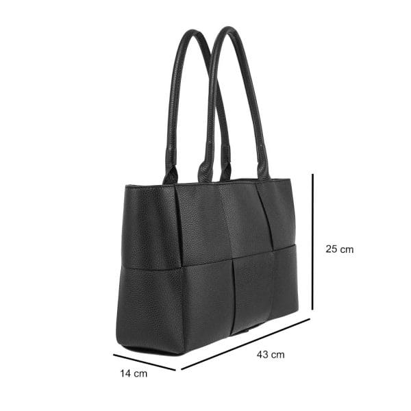 Geantă damă din piele naturala neagra Nadine - imagine 5