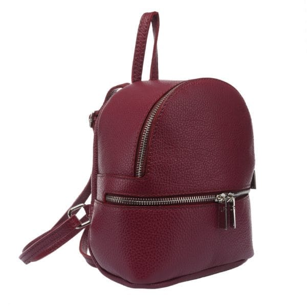 Rucsac damă din piele naturala bordo Teen Spirit - imagine 4