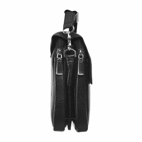 Geanta barbati din piele naturala neagra Aidin - imagine 4