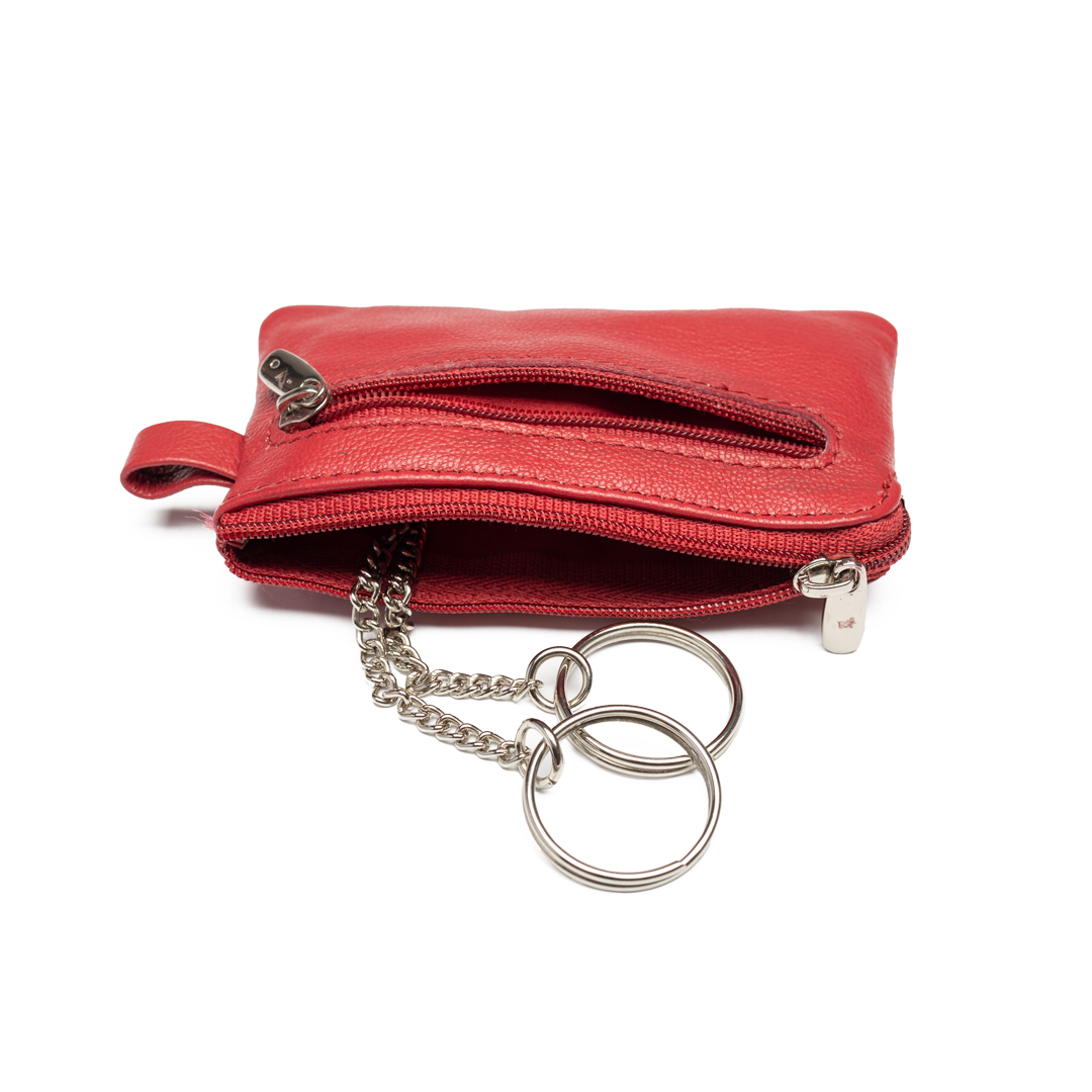 Port-chei barbati din piele naturala rosu Key - imagine 4