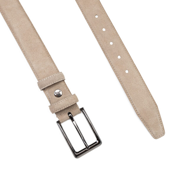 Curea barbati din piele naturala bej Simple line - imagine 2