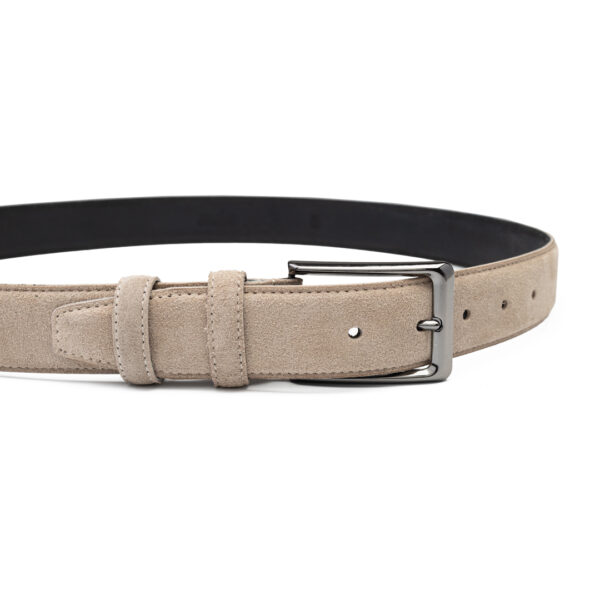 Curea barbati din piele naturala bej Simple line - imagine 3