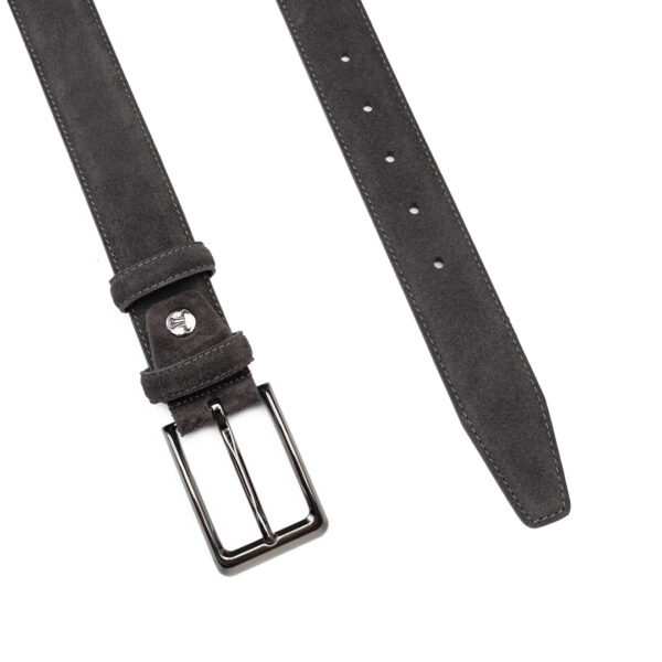 Curea barbati din piele naturala gri Simple Line - imagine 2