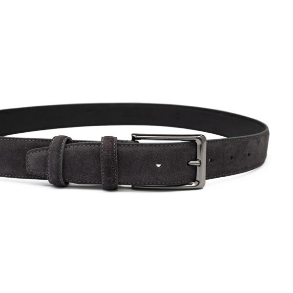 Curea barbati din piele naturala gri Simple Line - imagine 4