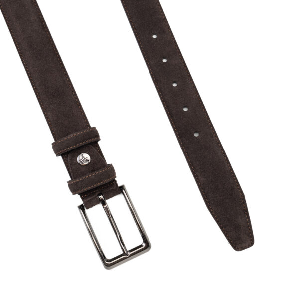 Curea barbati din piele naturala maro Simple line - imagine 2