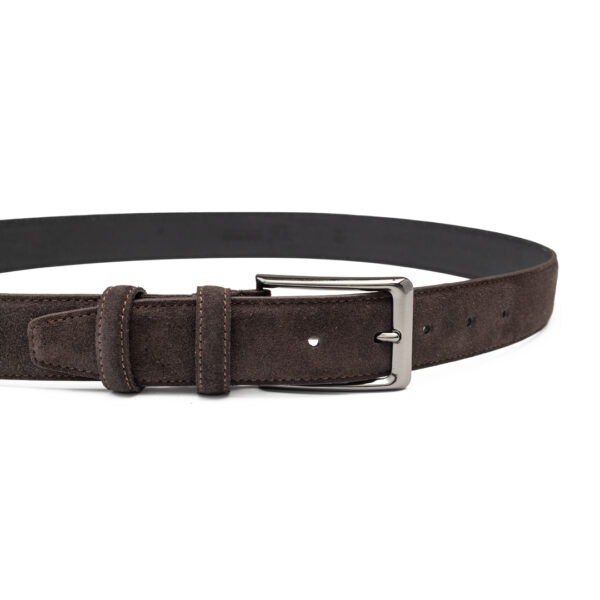 Curea barbati din piele naturala maro Simple line - imagine 3