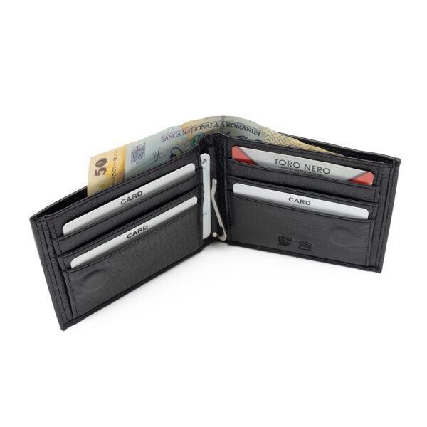 Portofel barbati din piele naturala negru Doris,protectie RFID - imagine 4