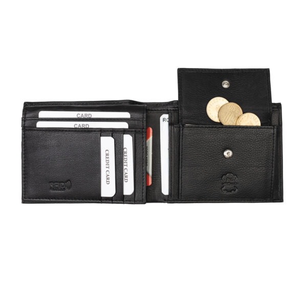 Portofel barbati din piele naturala negru Maxim,protectie RFID - imagine 4