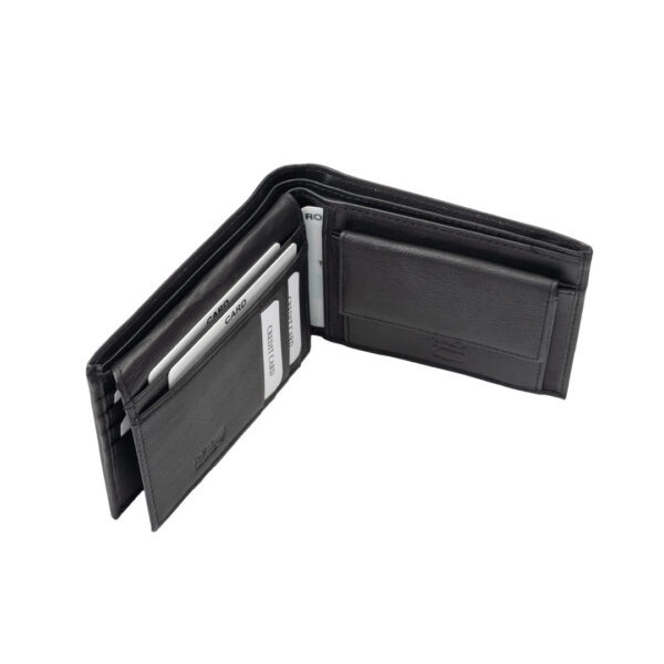 Portofel barbati din piele naturala negru Maxim,protectie RFID - imagine 5