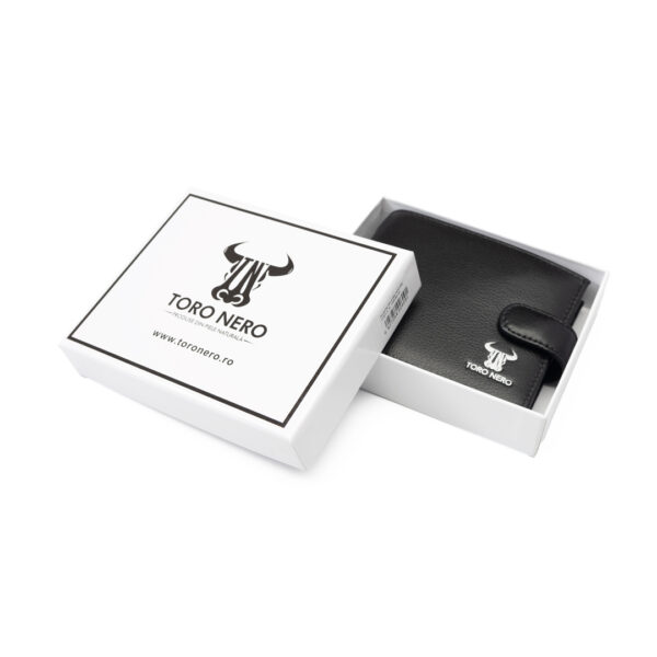 Portofel barbati din piele naturala negru-rosu Casual Code,protectie Rfid