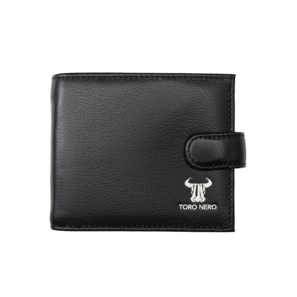 Portofel barbati din piele naturala negru-rosu Casual Code,protectie Rfid - imagine 2