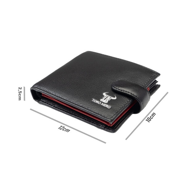 Portofel barbati din piele naturala negru-rosu Casual Code,protectie Rfid - imagine 8