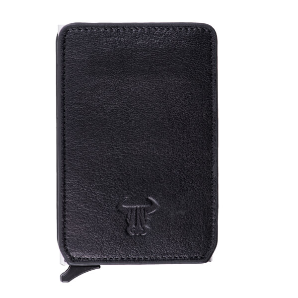 Port-card barbati din piele naturala negru Master Slide,protectie RFID