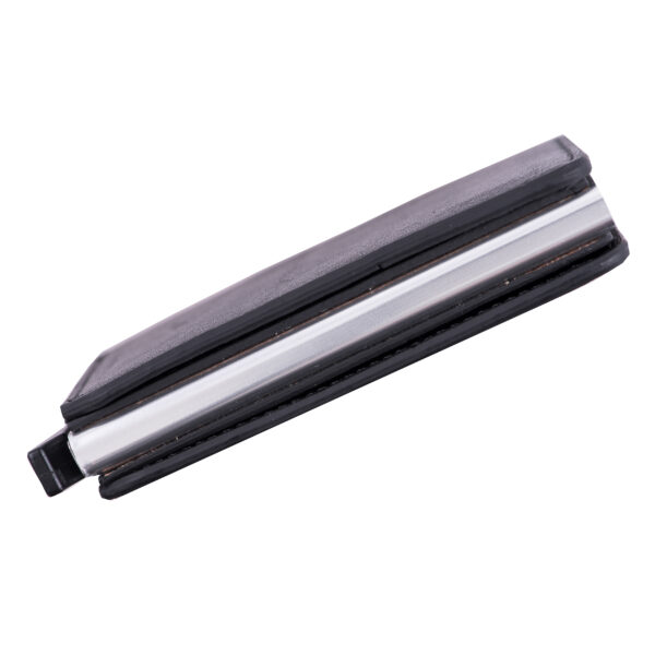 Port-card barbati din piele naturala negru Master Slide,protectie RFID - imagine 3