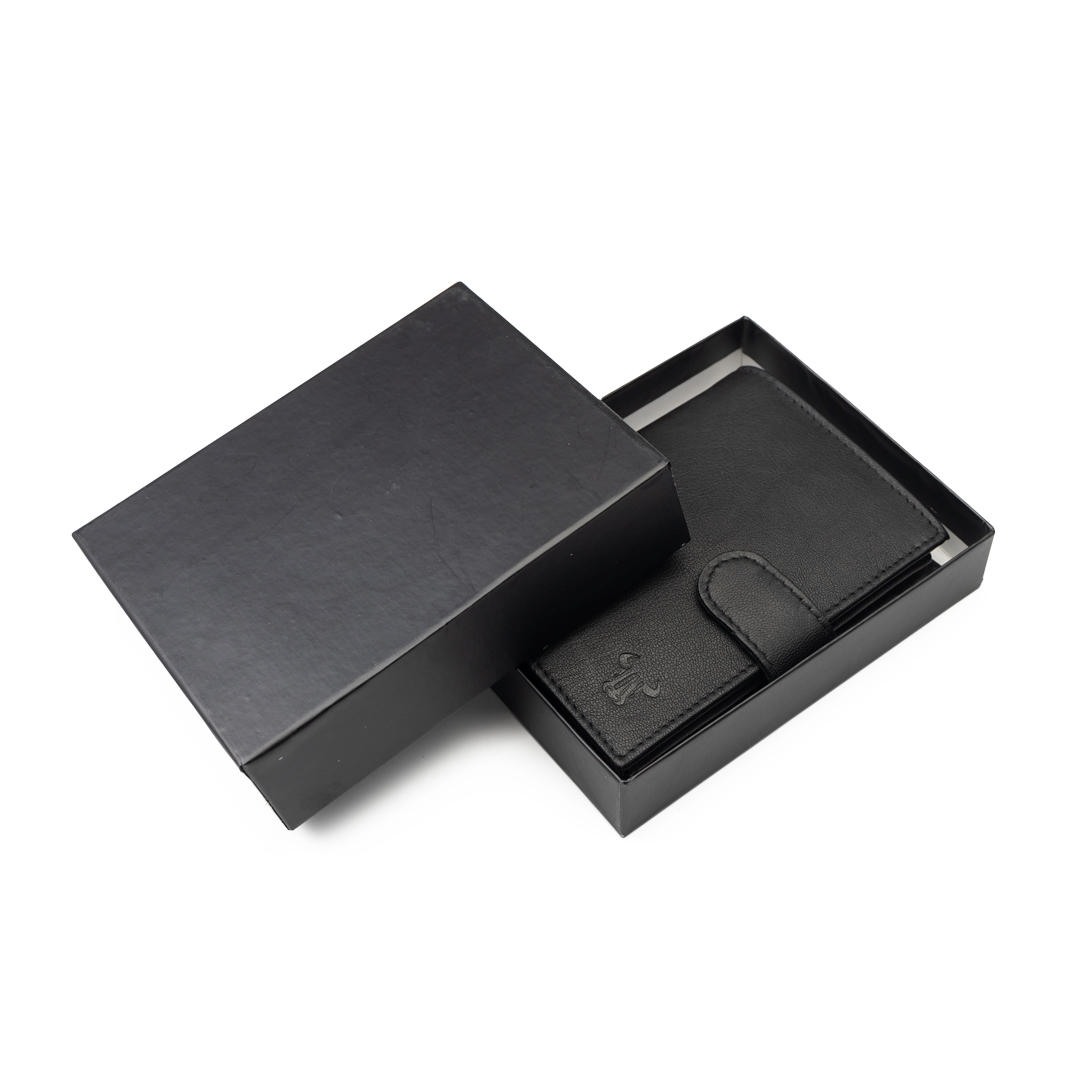 Portofel barbati din piele naturala negru Veres cu capsa,protectie RFID